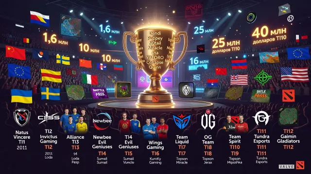 Победители всех The International по Dota 2: чемпионы по годам
